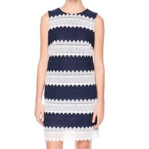 Navy blue and white lace eyelet Karl Lagerfeld Paris Dress size 8